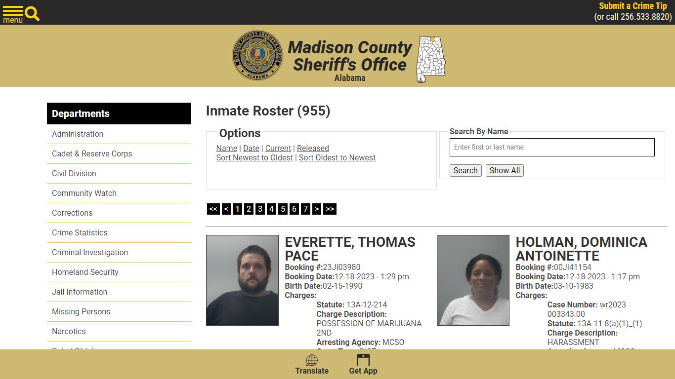 Inmate Roster - Madison County Sheriff's Office